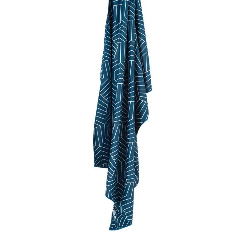 Kelioninis rankšluostis Lifeventure Soft Fibre Recycled Geometric Navy - Giant