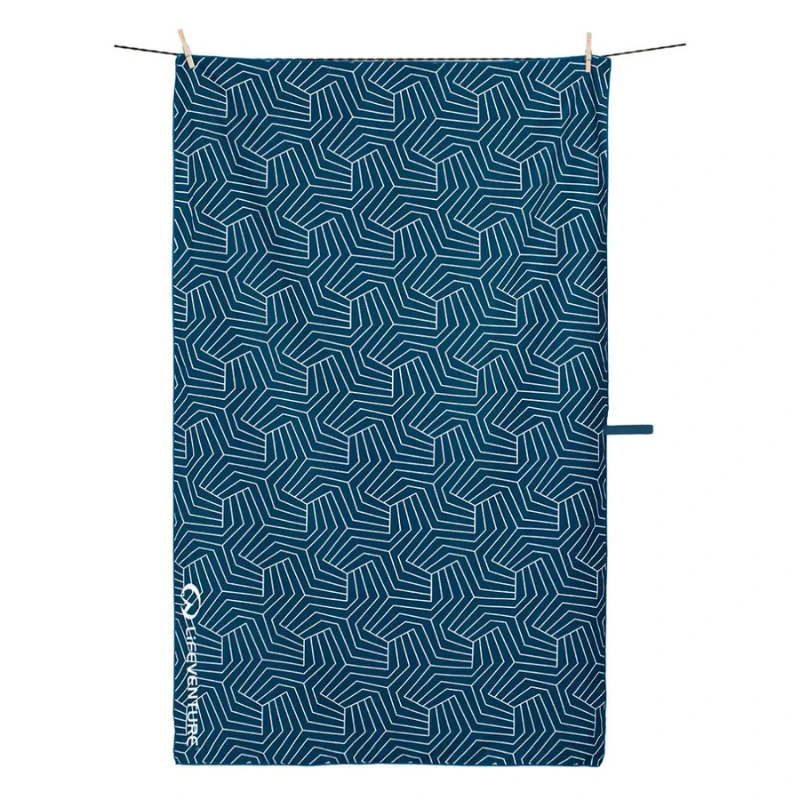 Kelioninis rankšluostis Lifeventure Soft Fibre Recycled Geometric Navy - Giant