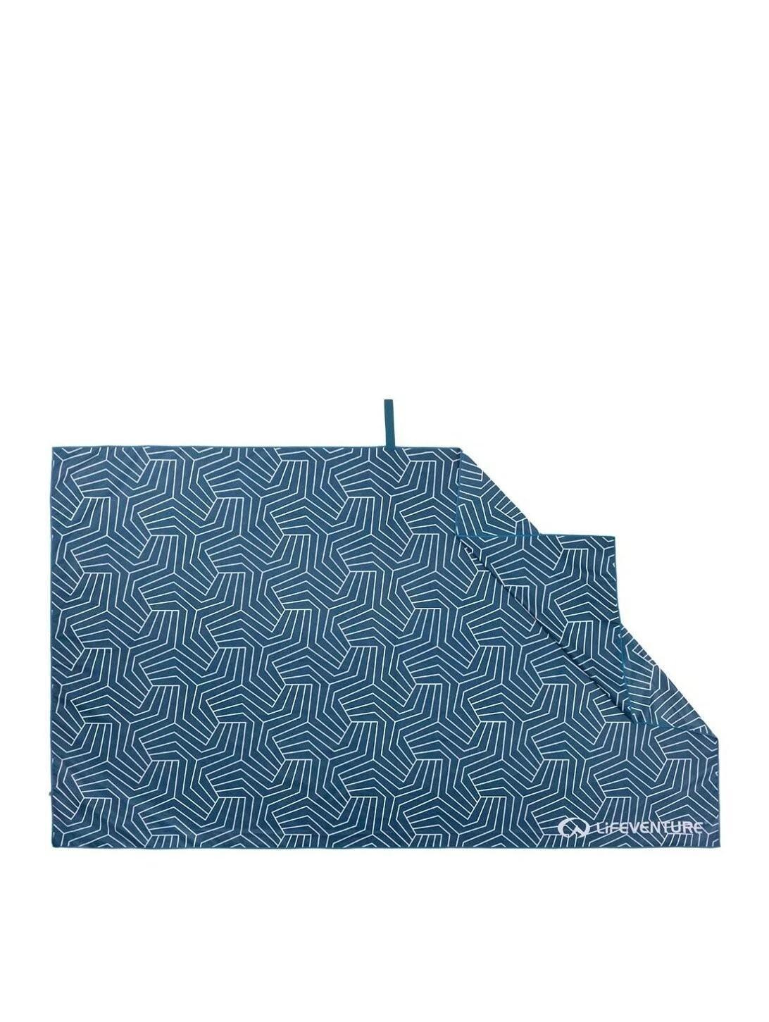 Kelioninis rankšluostis Lifeventure Soft Fibre Recycled Geometric Navy - Giant