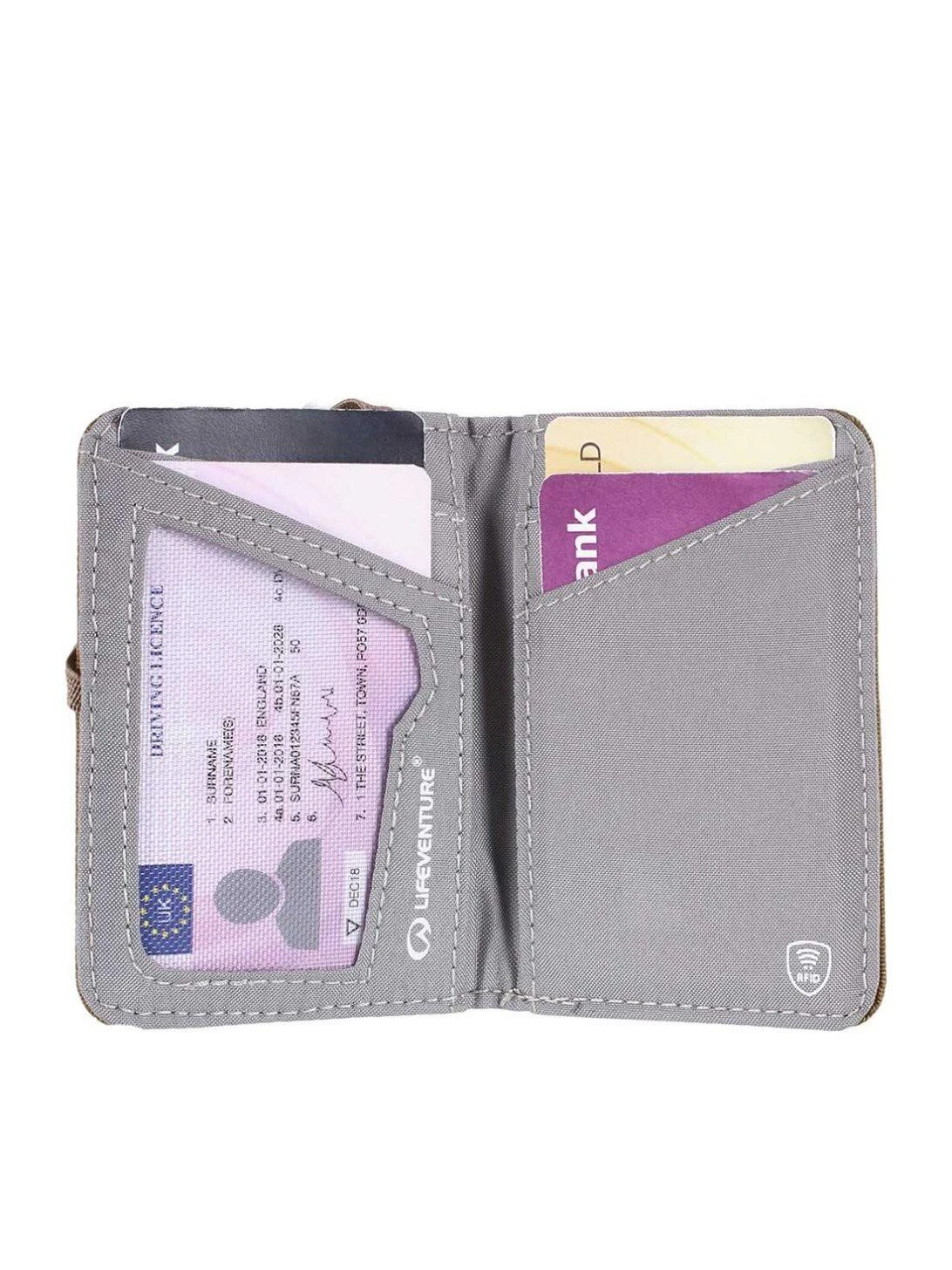 Kortelių dėklas Lifeventure RFID Recycled - Pilka