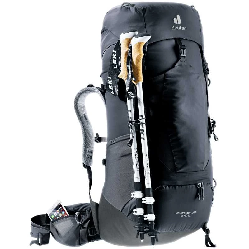 Deuter Aircontact Lite 45+10 SL moteriška žygio kuprinė Juodas
