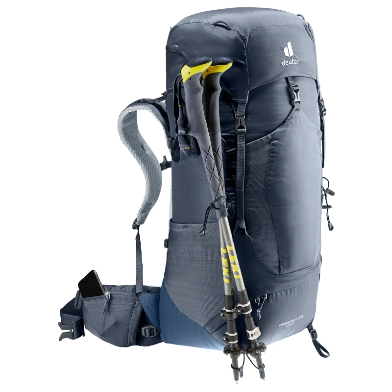 Kuprinė Deuter Aircontact Lite 50 + 10 - Juoda/grafito (juodas/graphene),