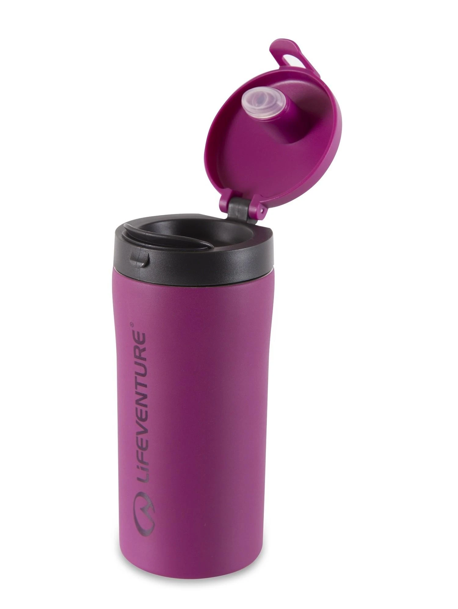 Lifeventure Flip-Top termo puodelis - Juoda