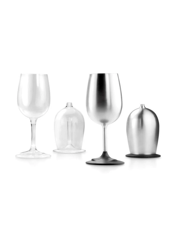Metalinė taurė vynui GSI Outdoors Nesting Wine Glass Glacier SS