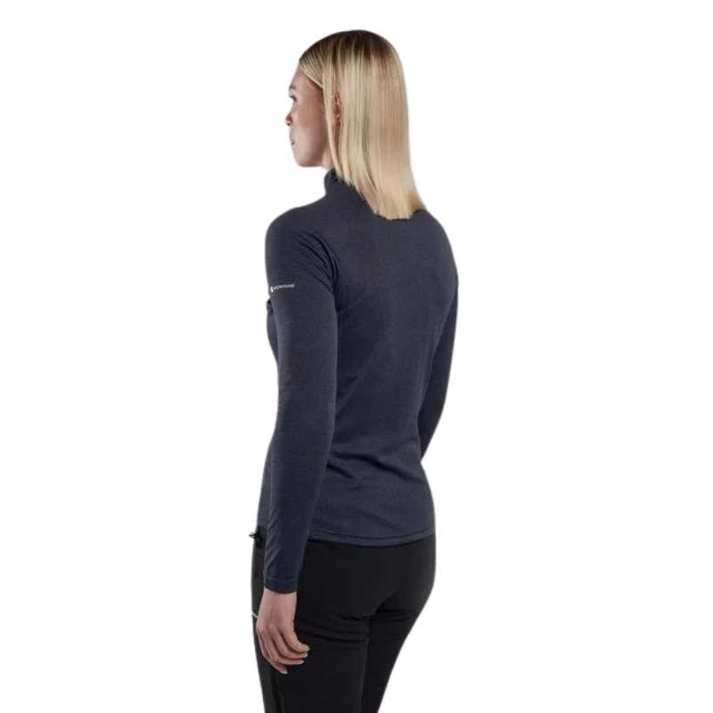 Moteriški marškinėliai Montane F Dart Zip Neck - XL - Eclipse Mėlyna