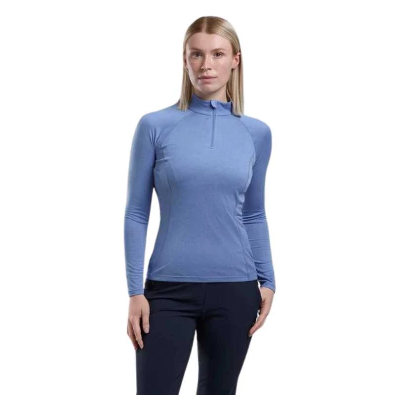 Moteriški marškinėliai Montane F Dart Zip Neck - XL - Eclipse Mėlyna