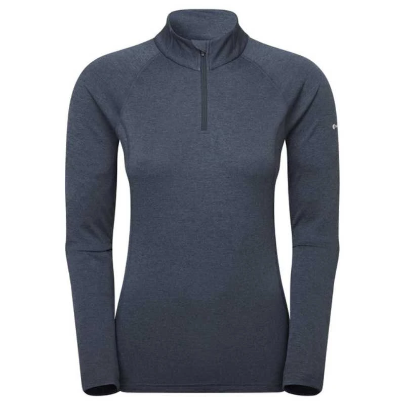 Moteriški marškinėliai Montane F Dart Zip Neck - XL - Eclipse Mėlyna