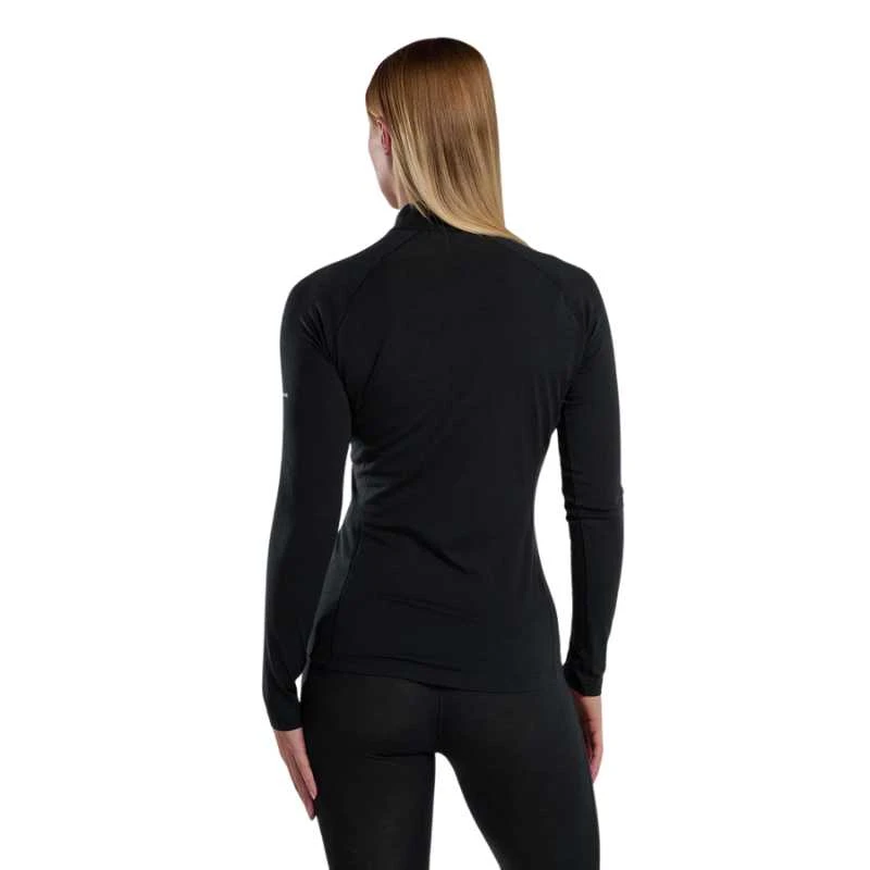 Moteriški termo marškinėliai Montane F Malli LS Zip T Shirt - Juoda - XL