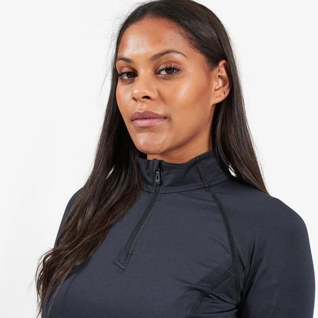 Moteriški termo marškinėliai Montane Fem Dart Thermo Zip Neck - Juoda - L