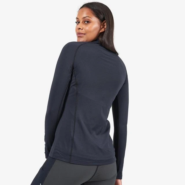 Moteriški termo marškinėliai Montane Fem Dart Thermo Zip Neck - Juoda - L