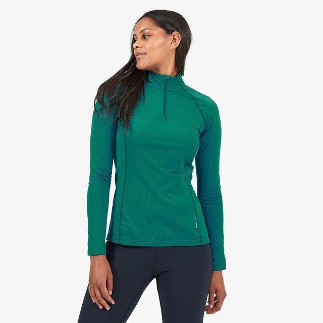 Moteriški termo marškinėliai Montane Fem Dart Thermo Zip Neck - Juoda - L