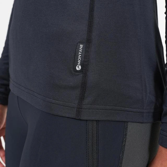 Moteriški termo marškinėliai Montane Fem Dart Thermo Zip Neck - Juoda - L