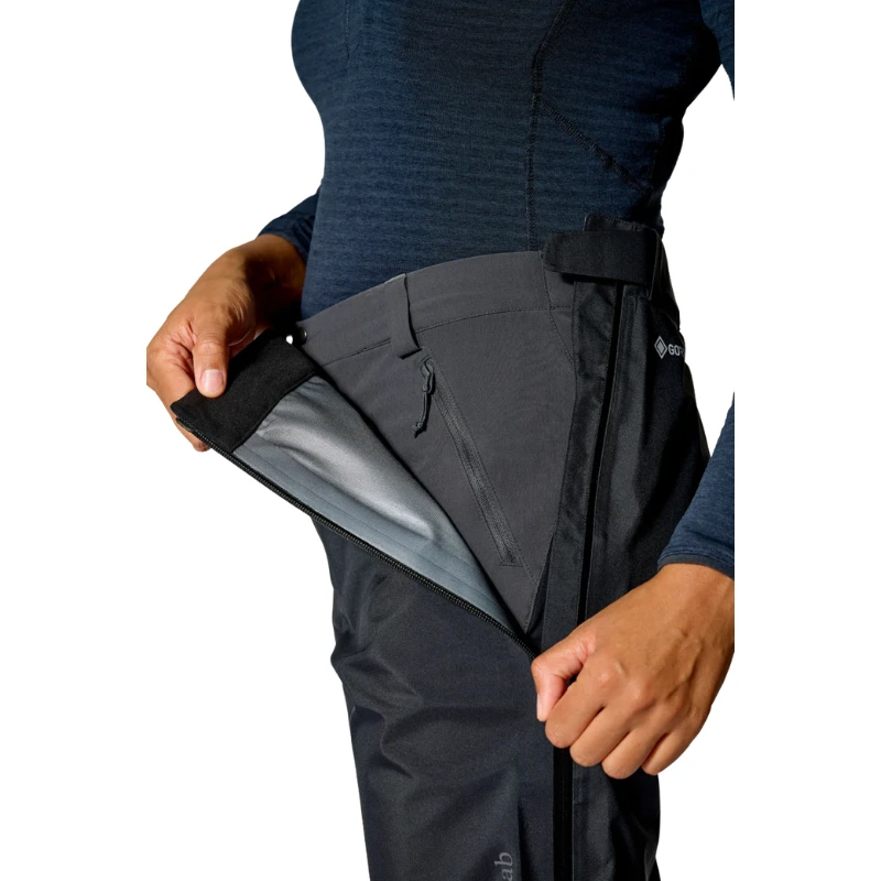 Moteriškos kelnės nuo lietaus Rab Kangri Gtx Regular Leg - Juoda - S