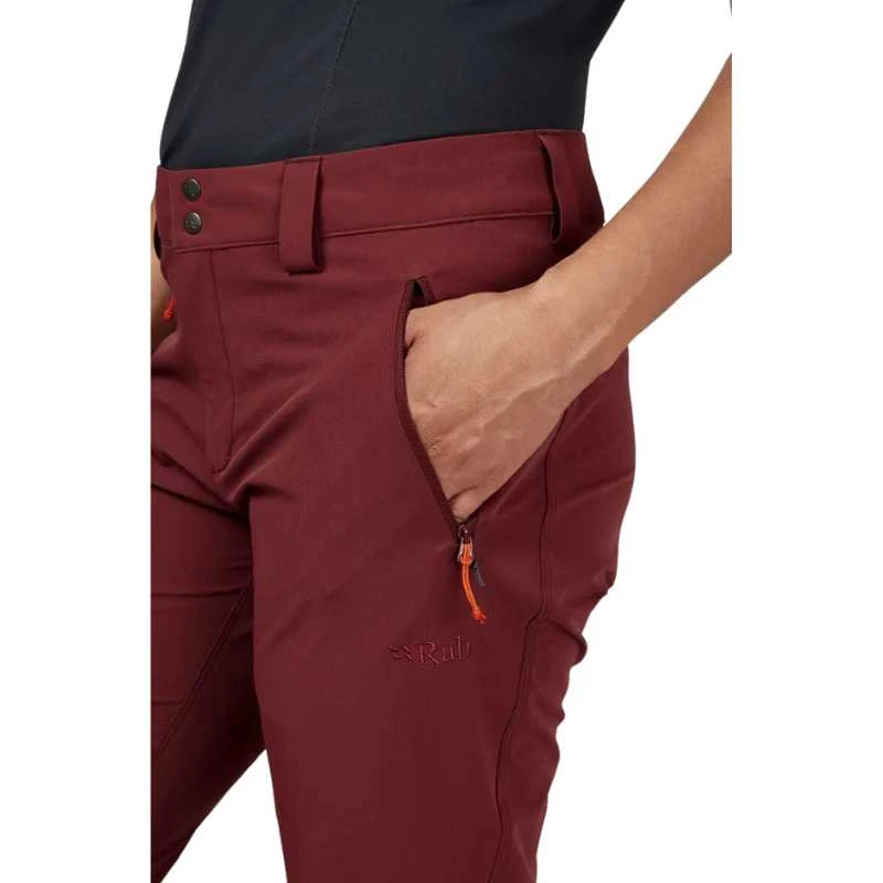 Moteriškos kelnės Rab Incline Pants Wmns Reg Leg - L - Tamsiai rausva (deep heather)