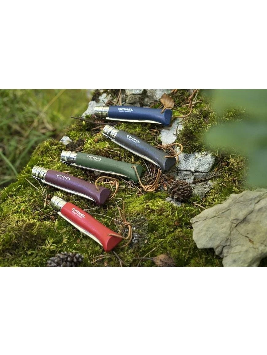 Opinel France Peilis Opinel Colorama 08 Inox Grab rudas, su dirželiu