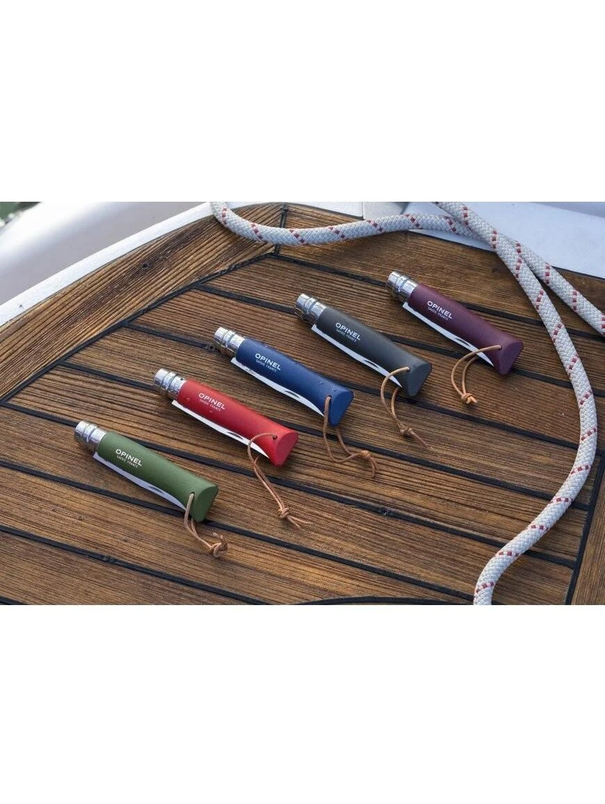 Opinel France Peilis Opinel Colorama 08 Inox Grab rudas, su dirželiu