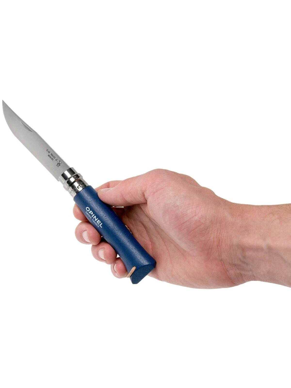 Opinel France Peilis su dirželiu Opinel Colorama 08 Inox Grab tamsiai mėlynas, su įdėklu