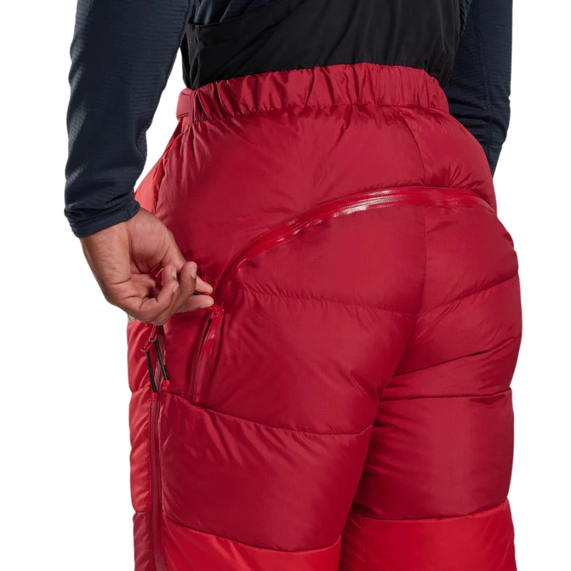 Pūkinės kelnės Montane Apex 8000 Down Salopettes - Raudona - L