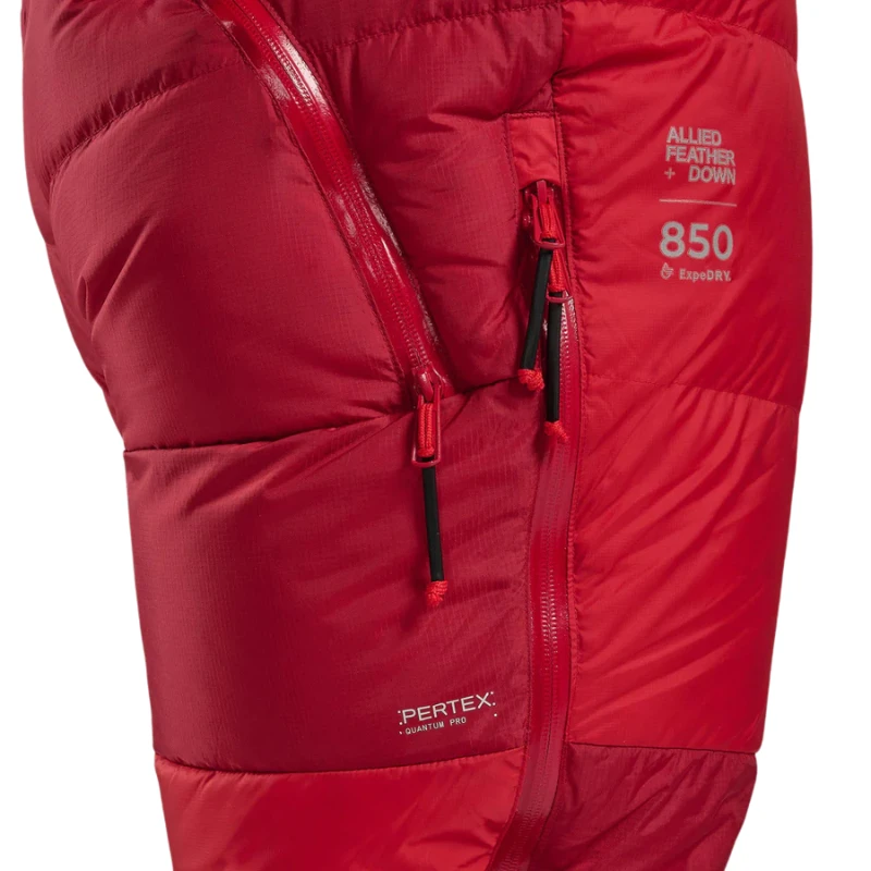 Pūkinės kelnės Montane Apex 8000 Down Salopettes - Raudona - L