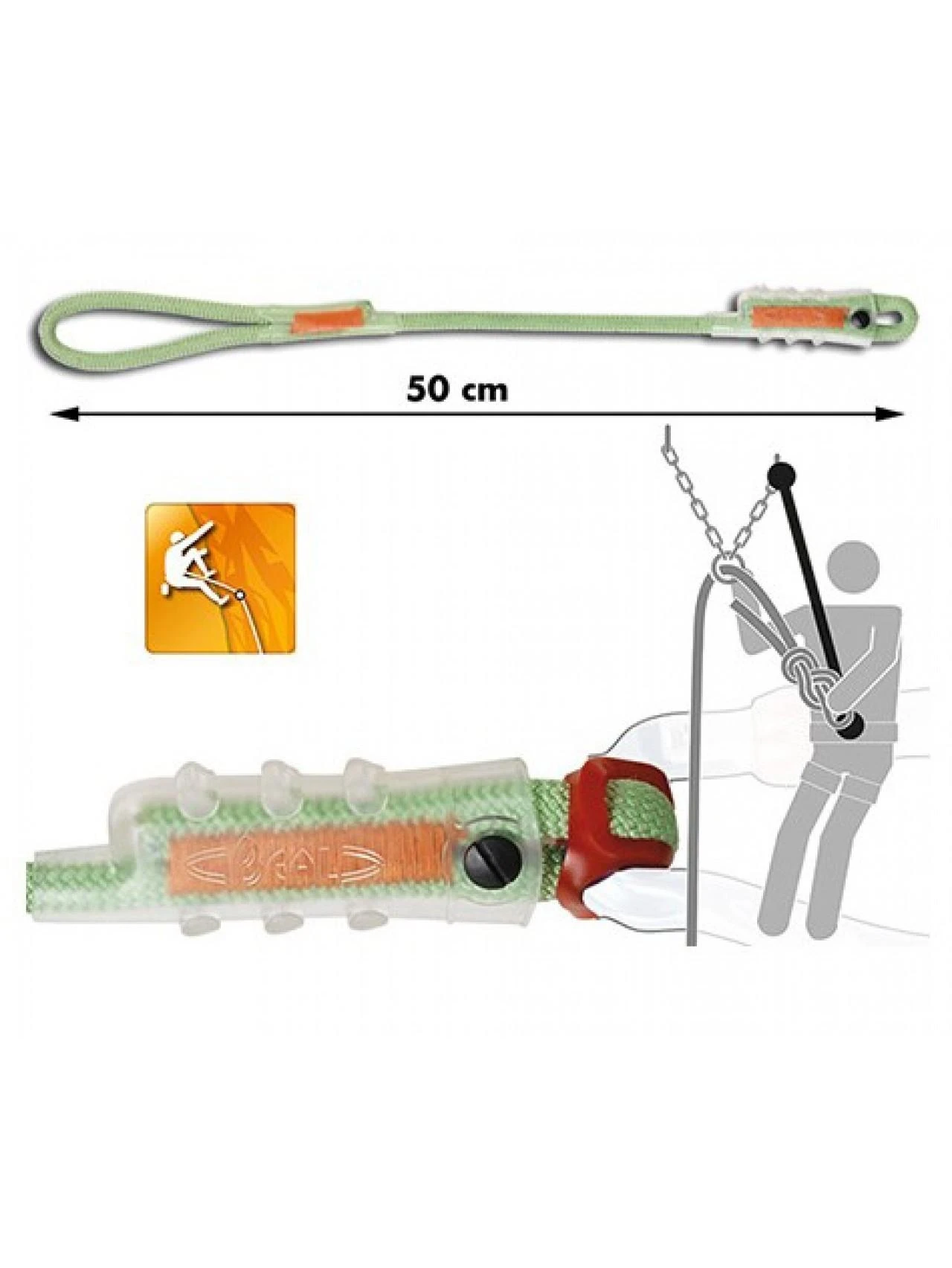 Beal Dynaclip 50 cm su naudojimo instrukcija