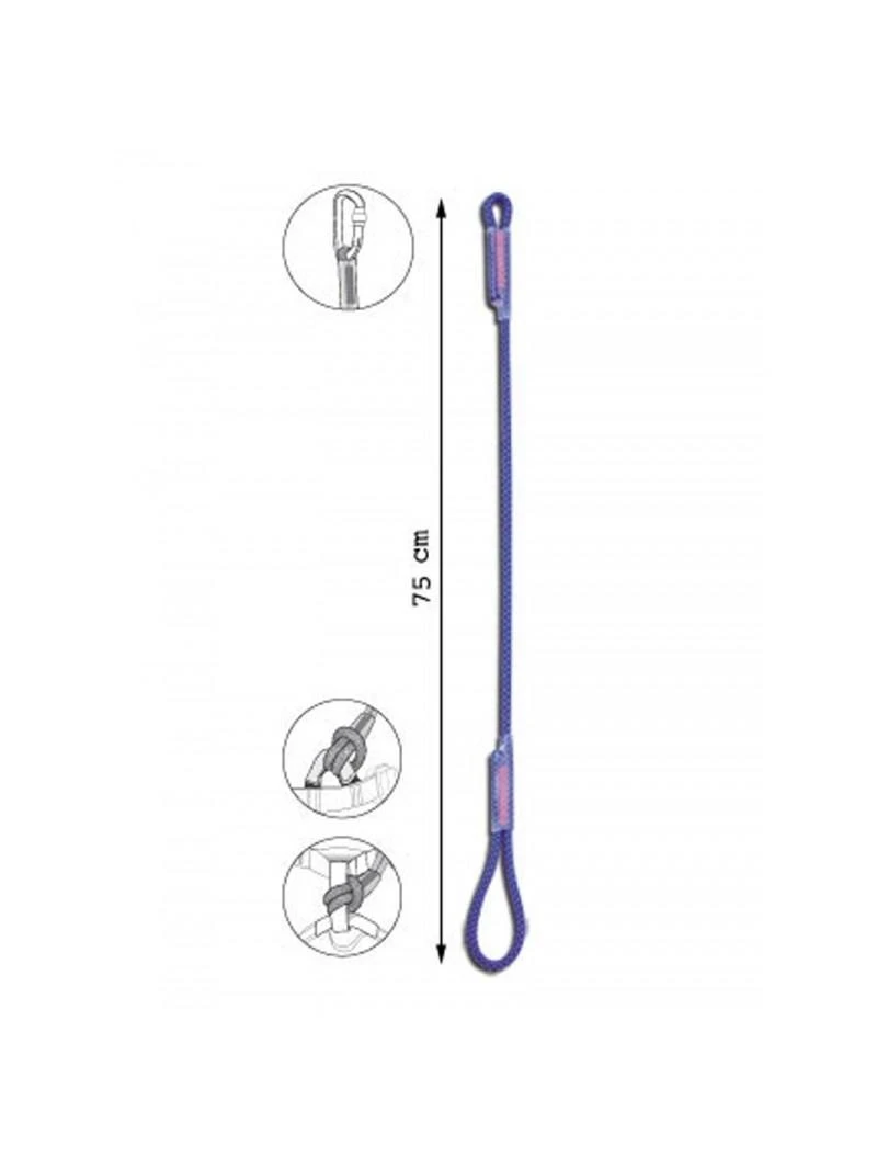 Beal Dynaclip 75 cm virvė su tvirtinimo schemomis