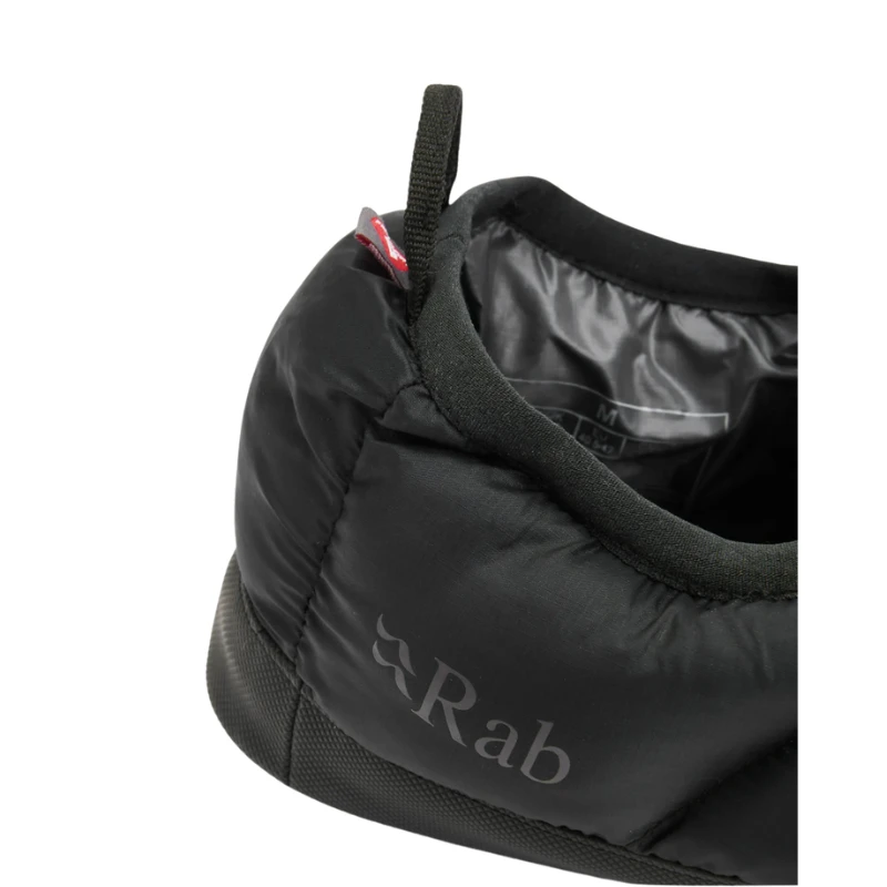 Šiltos kelioninės šlepetės Rab Down Hut Slipper - Juoda - XL