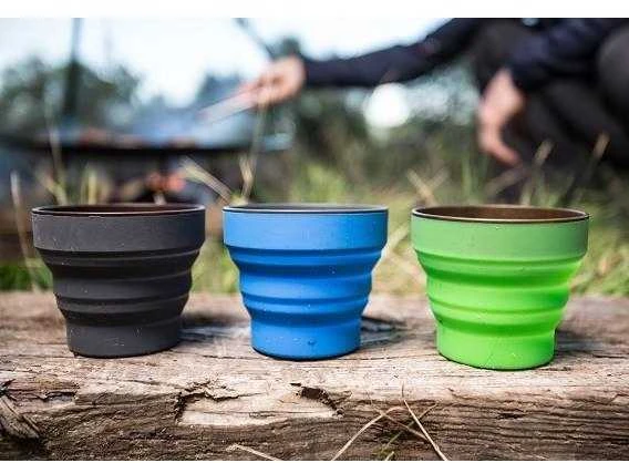 Suspaudžiamas puodelis Lifeventure Silicone Ellipse FlexiMug - Tamsiai pilka