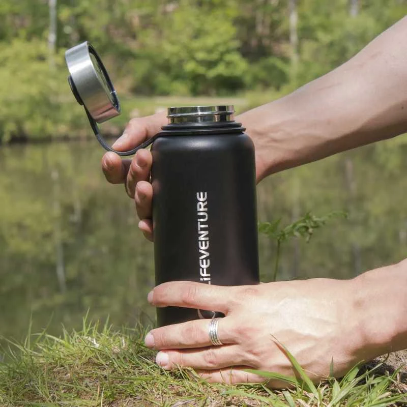 Termo gertuvė Lifeventure 1 Litre Flask - Juoda