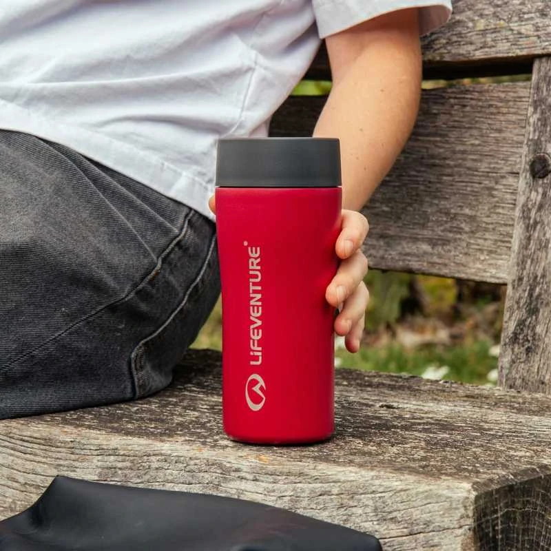 Termosas Lifeventure One Touch Thermal Mug - Raudona