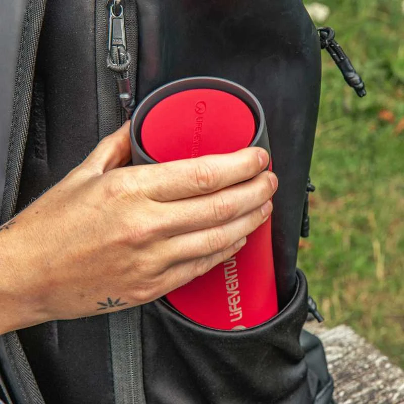 Termosas Lifeventure One Touch Thermal Mug - Raudona