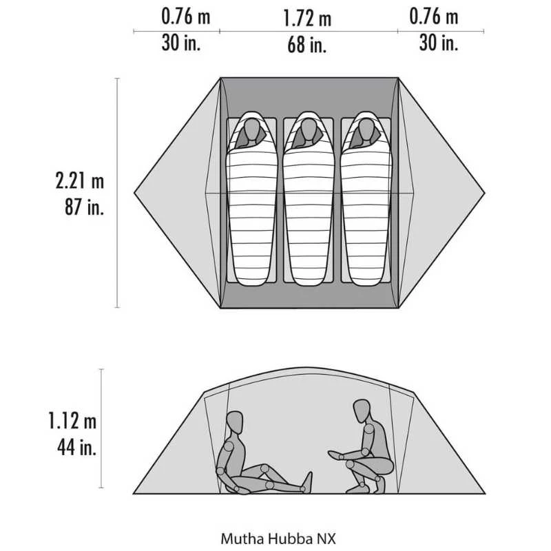 Trivietė palapinė MSR Mutha Hubba NX - Žalia