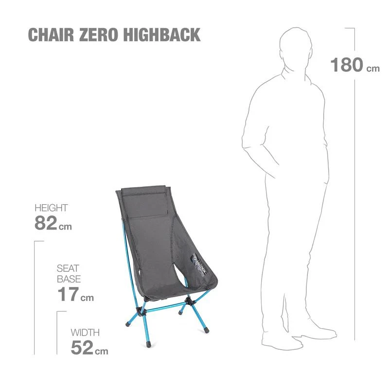 JAV Sudedama kėdė Helinox Chair Zero High-Back juodas