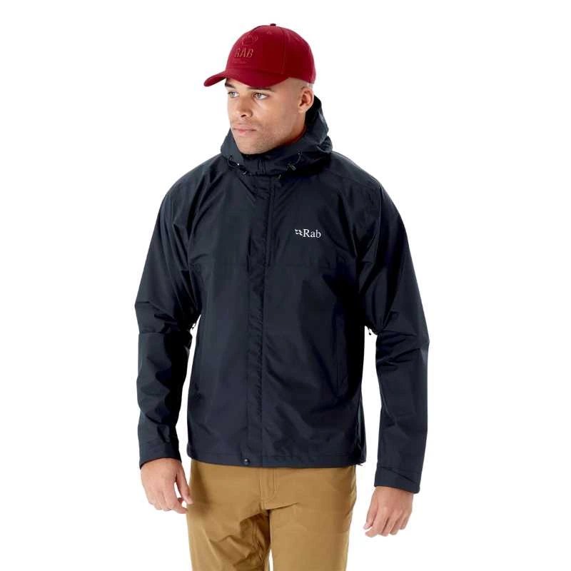 Vyriška striukė nuo lietaus Rab Downpour Eco Jacket - Juoda - XXL
