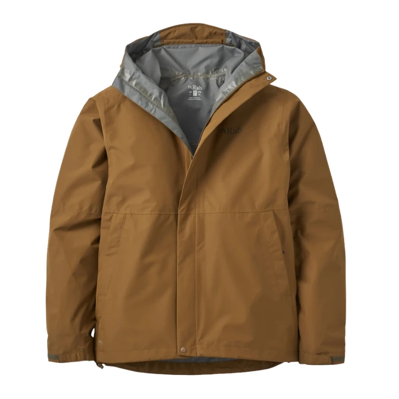 Vyriška striukė nuo lietaus Rab Downpour Eco Jacket - S - Šviesiai ruda