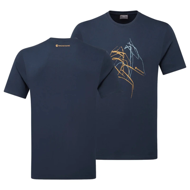Vyriški marškinėliai Montane Abstract Mountain T-Shirt - S - Tamsiai mėlyna