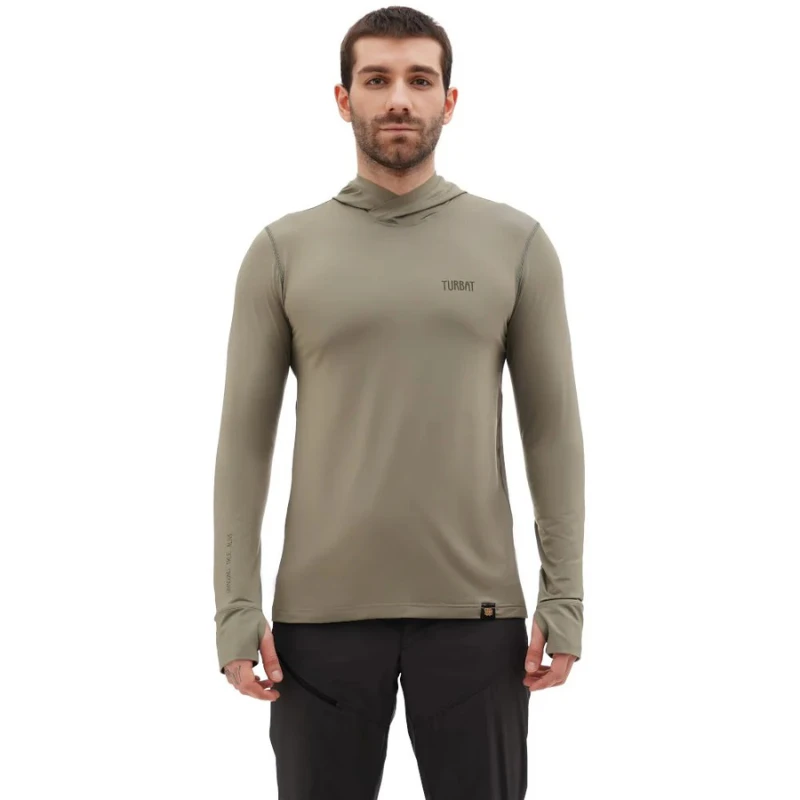 Vyriški marškinėliai Turbat Hike Lite LS Hood Mns - XL - Žalia