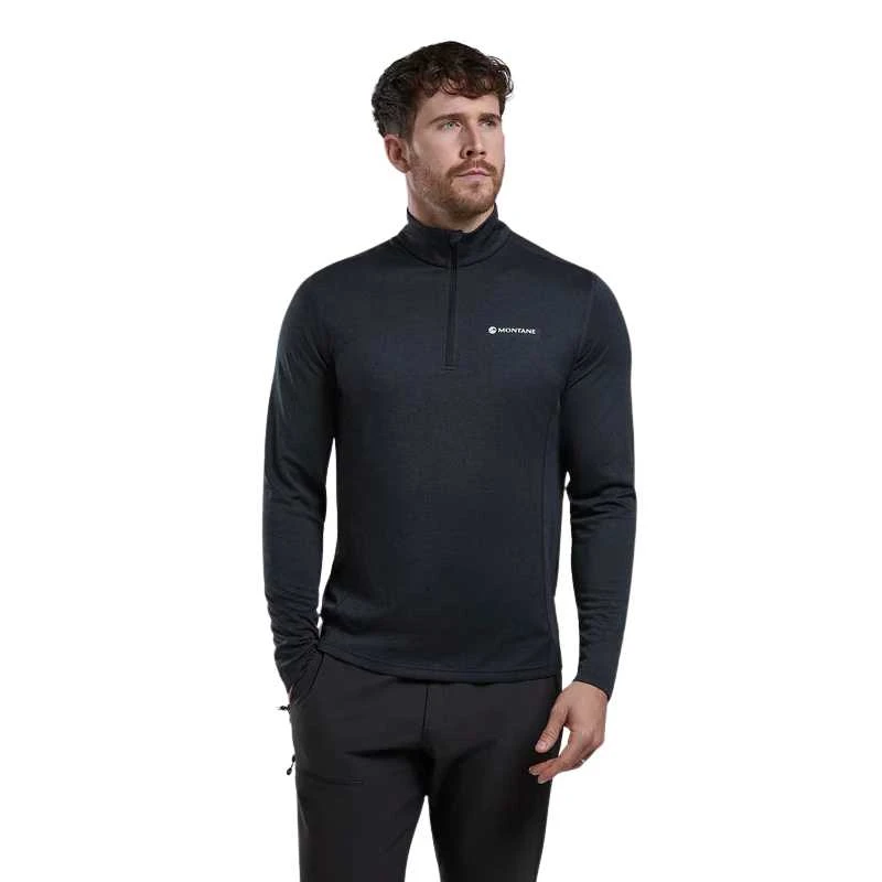Vyriški termo marškinėliai Montane Dart XT Zip Neck - Juoda - S