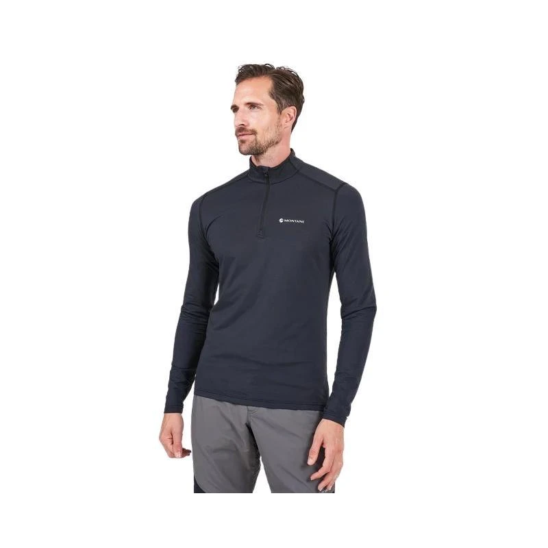 Vyriški termo marškinėliai Montane Dart Thermo Zip Neck - Juoda - M