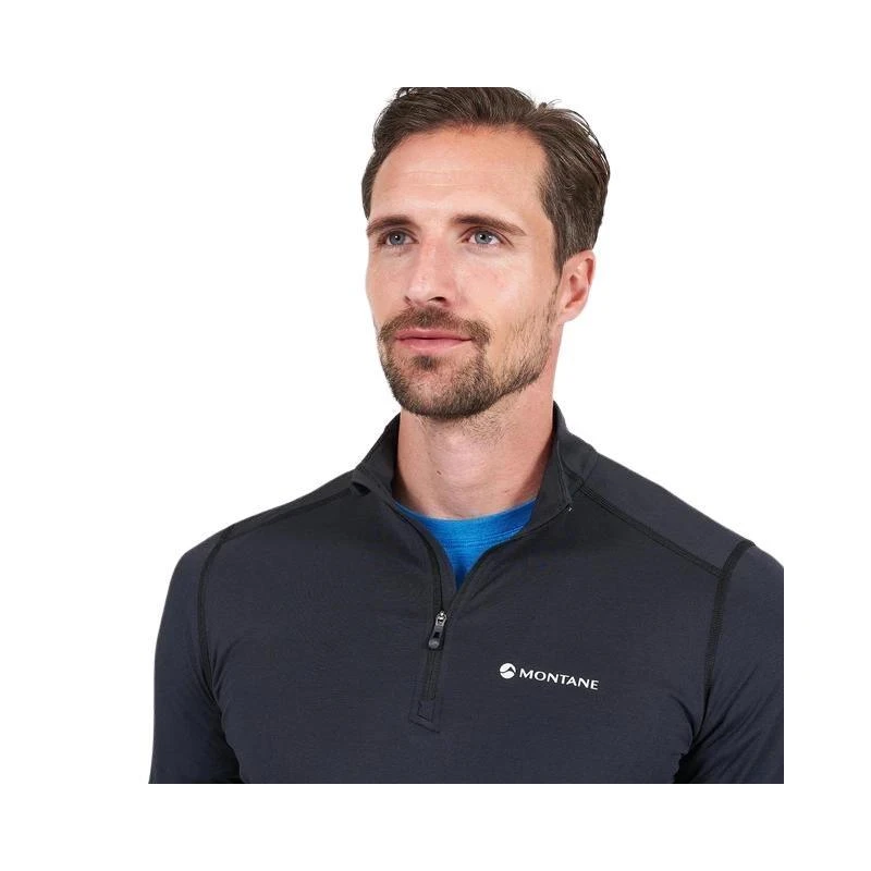 Vyriški termo marškinėliai Montane Dart Thermo Zip Neck - Juoda - M
