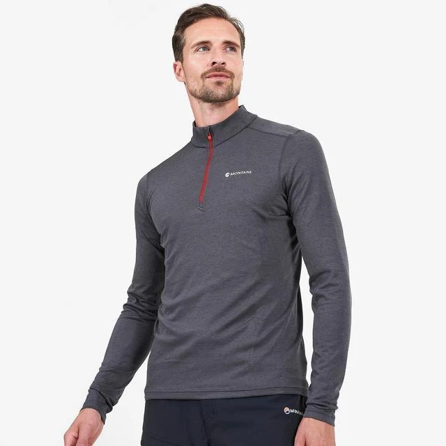 Vyriški termo marškinėliai Montane Dart Thermo Zip Neck - Juoda - M
