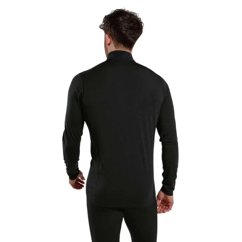Vyriški termo marškinėliai Montane Malli LS Zip T Shirt - Juoda - XL