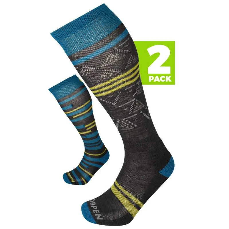 Vyriškos slidinėjimo kojinės Lorpen S2MMC Ski Mid Men 2 Pack - Mėlyna - M (39-42)