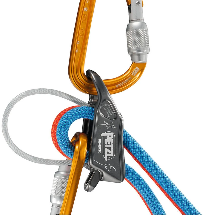 Čekija Petzl REVERSO žalias– universalus saugojimo ir nusileidimo įtaisas