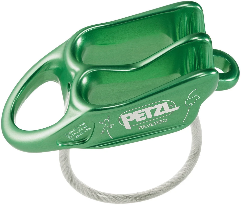 Čekija Petzl REVERSO žalias– universalus saugojimo ir nusileidimo įtaisas