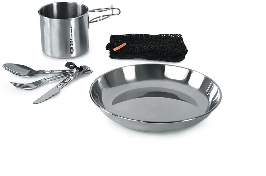Danija GSI Outdoors Glacier Stainless 1 Person Set nerūdijančio plieno indų rinkinys 1 asmeniui