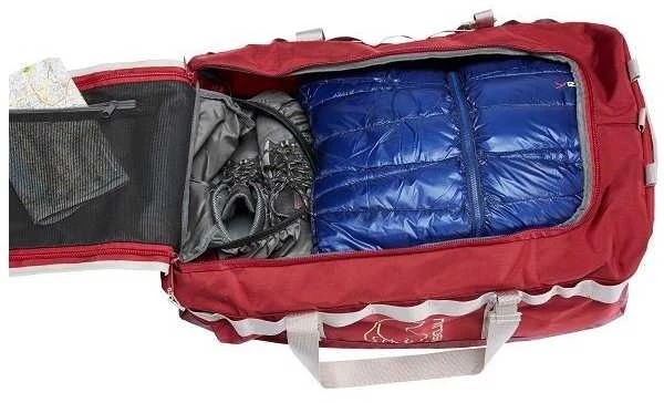 Danija Nordisk Skara 70L gear bag burnt red krepšys