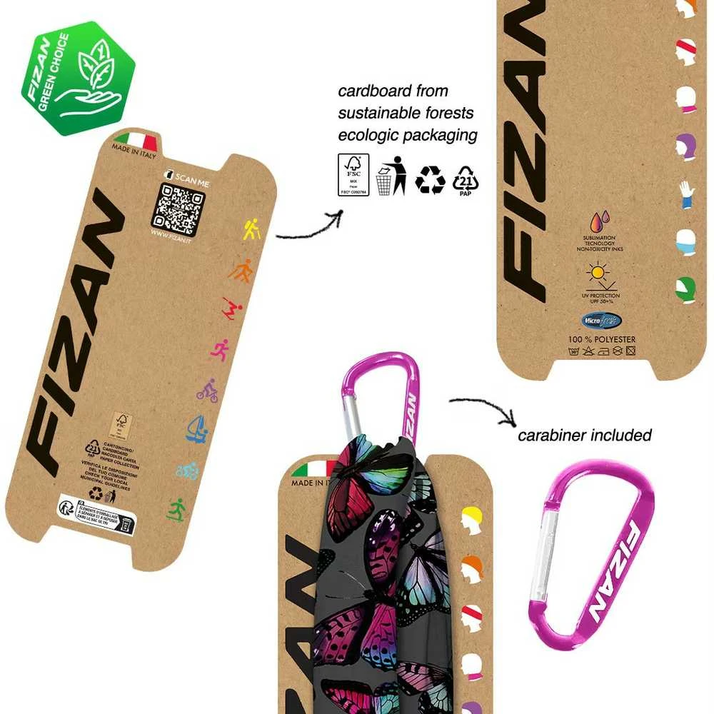Italija Fizan Butterlies violet/pink/mėlynas kaklaskarė