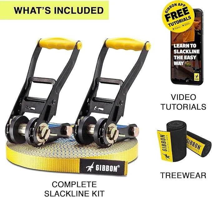 Kinija Gibbon Flow Line TreeWear Slackline Set 25m/2,5 cm