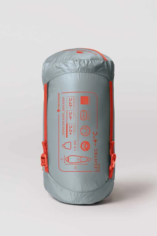 Italija Ferrino Lightec -4C Down regular light pilkas pūkinis miegmaišis
