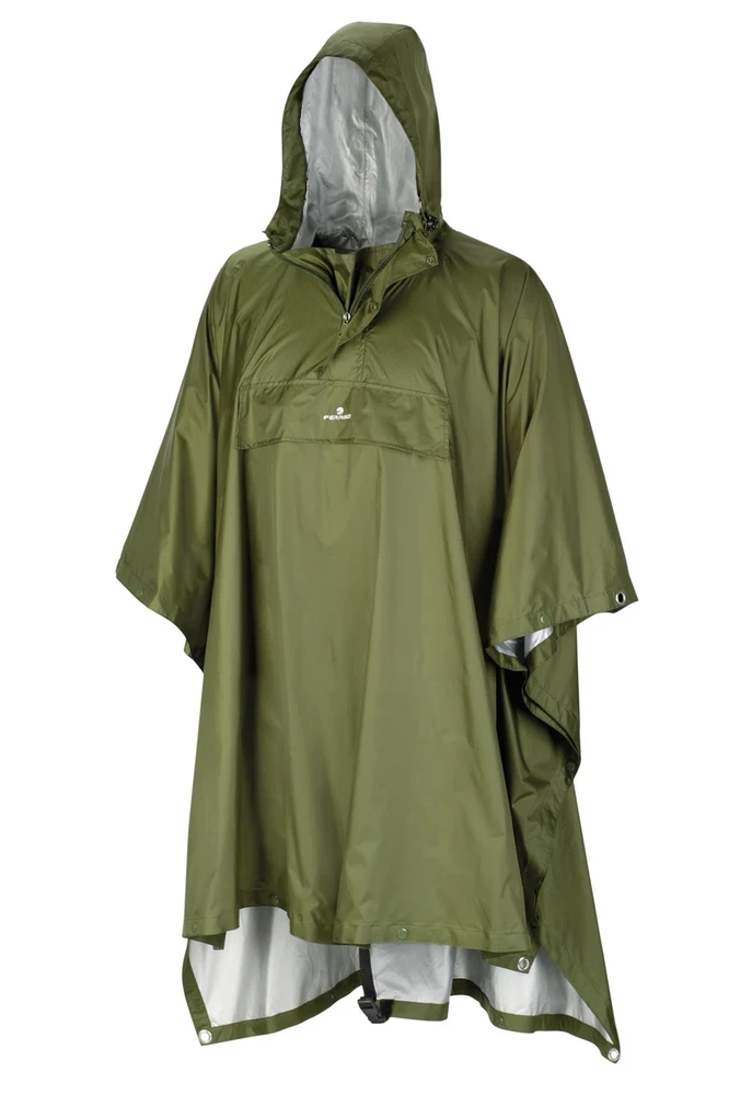 Italija Ferrino Todomodo Ripstop lietaus pončas, olive - L/XL